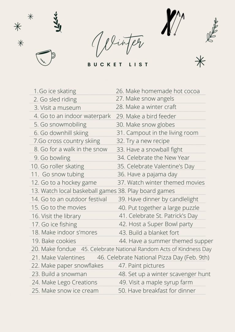 Winter Bucket List for Everyone